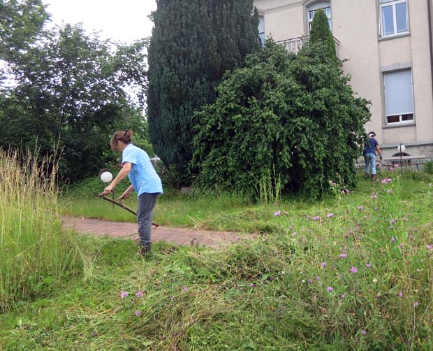 Sensen beim Pflegeheim Rehalp